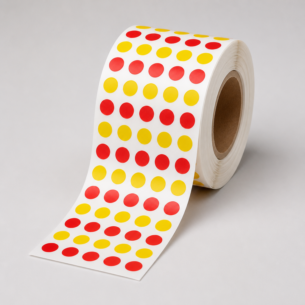 500 Pieces Color Thermal Label Printer Roll 1 Inch Colorful Coding Dot Red Yellow Round Circle Color Thermal Label
